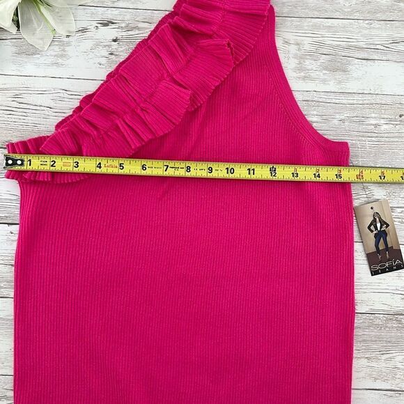 Sofia Vergara One Shoulder Ruffled Knit Tank Top Shirt 2-Pack Size L - Picture 4 of 16